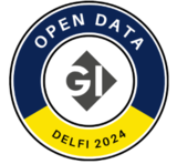 Badge Icon in rund mit Text "Open Data", in der Mitte das Logo der Gesellschaft für Informatik e.V.